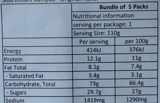 The Kitchen Food Sibu Instant Kampua Original (5 pack) 550g