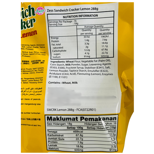 Zess Lemon Cracker Sandwiches 288g